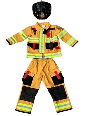Teetot Fire Fighter Dress-Up Fireman Halloween Costume Toddler Child Size 3-4
